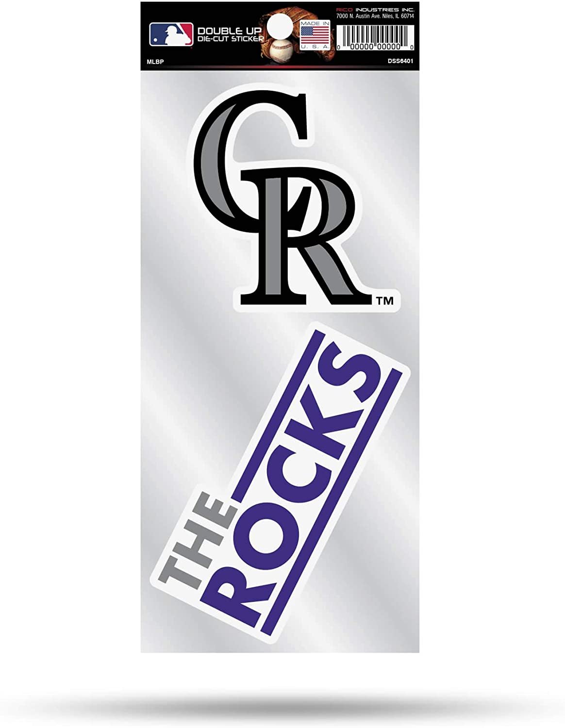 Colorado Rockies 2-Piece Double Up Die Cut Sticker Decal Sheet, 4x8 Inch by Fielders Choice