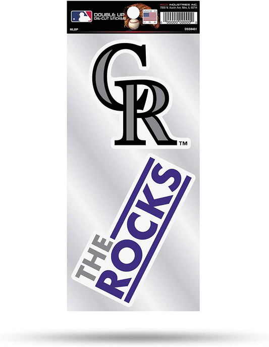 Colorado Rockies 2-Piece Double Up Die Cut Sticker Decal Sheet, 4x8 Inch by Fielders Choice