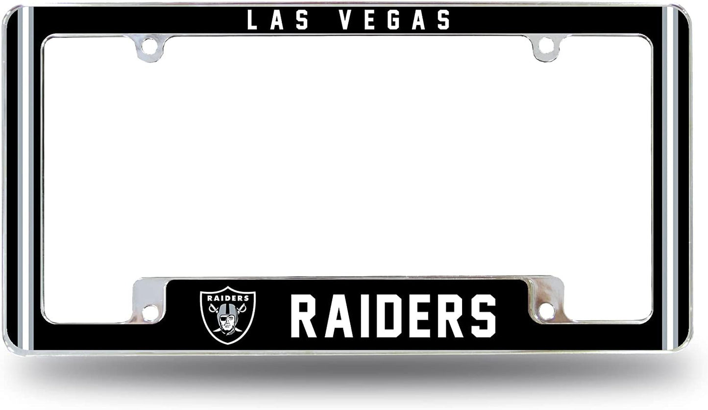 Las Vegas Raiders Metal License Plate Frame Chrome Tag Cover Alternate Design 6x12 Inch by Fielders Choice