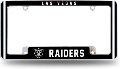 Las Vegas Raiders Metal License Plate Frame Chrome Tag Cover Alternate Design 6x12 Inch by Fielders Choice