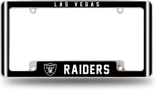 Las Vegas Raiders Metal License Plate Frame Chrome Tag Cover Alternate Design 6x12 Inch by Fielders Choice