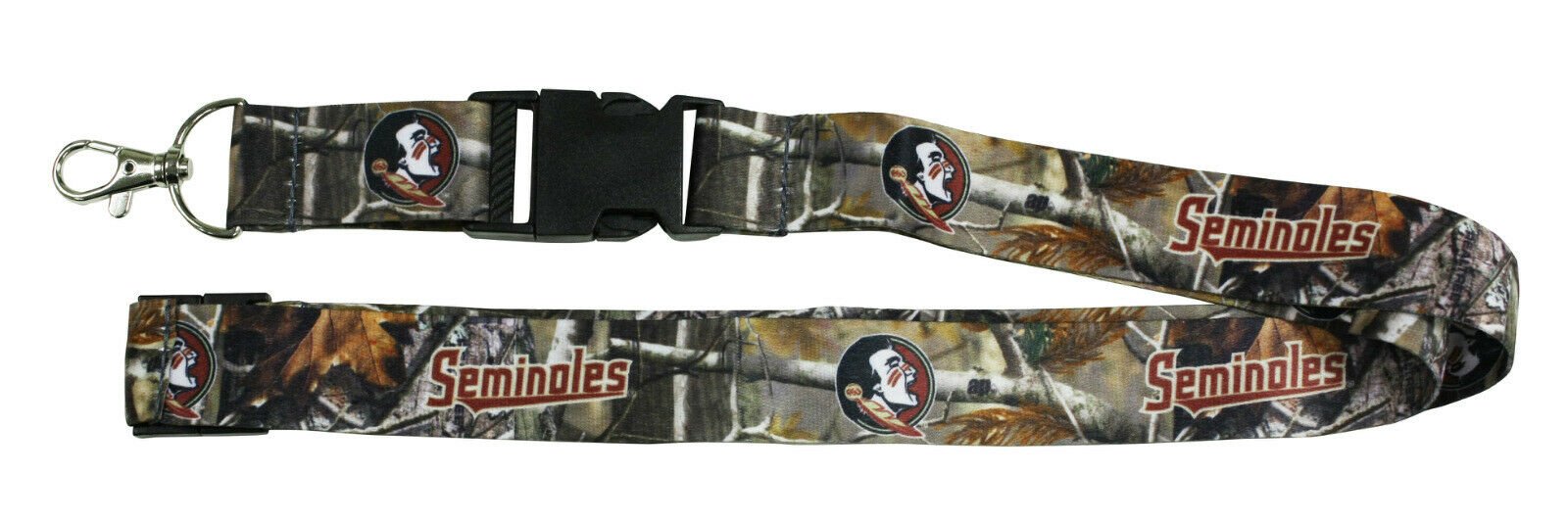 Florida State University Seminoles Camo Lanyard Keychain Double Sided Breakaway Safety Design Adult 18 Inch by Fielders Choice