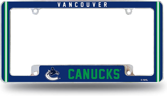 Vancouver Canucks Metal License Plate Frame Chrome Tag Cover Alternate Design 6x12 Inch by Fielders Choice
