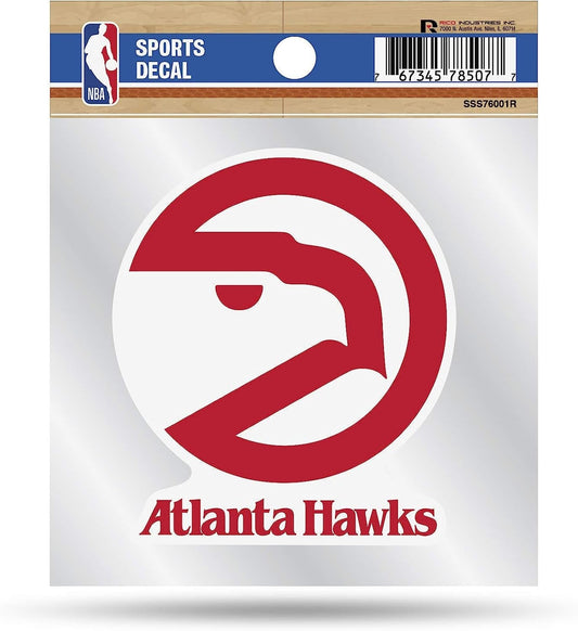 Atlanta Hawks 4x4 Inch Die Cut Decal Sticker, Retro Logo, Clear Backing by Fielders Choice