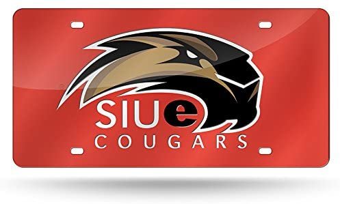 Southern Illinois University Edwardsville Cougars Laser Tag License Plate, Mirrored Acrylic Inlaid, 6x12 Inch by Fielders Choice