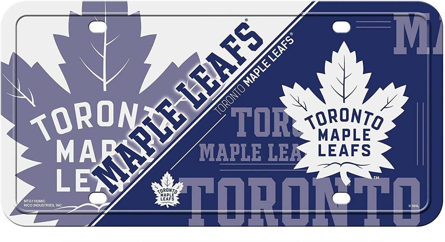 Toronto Maple Leafs Metal Auto Tag License Plate, Split Design, 6x12 Inch by Fielders Choice