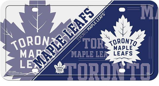 Toronto Maple Leafs Metal Auto Tag License Plate, Split Design, 6x12 Inch by Fielders Choice
