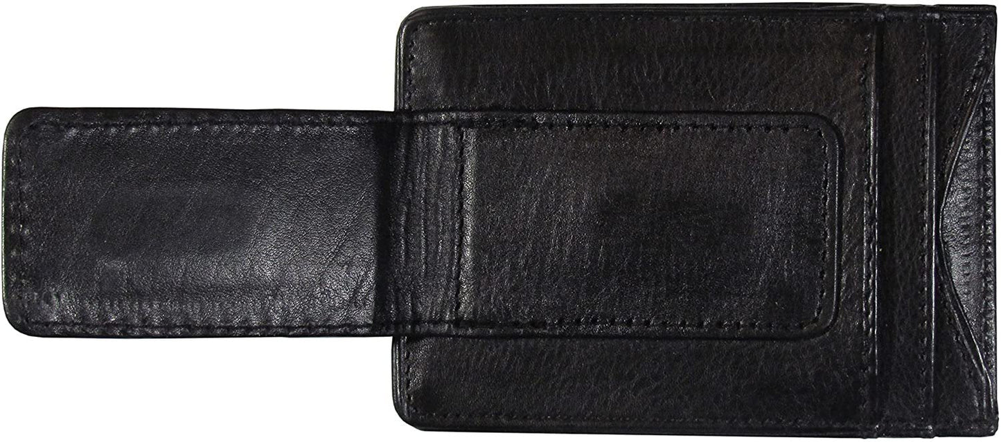 Los Angeles Kings Black Leather Wallet, Front Pocket Magnetic Money Clip, Printed Logo by Fielders Choice