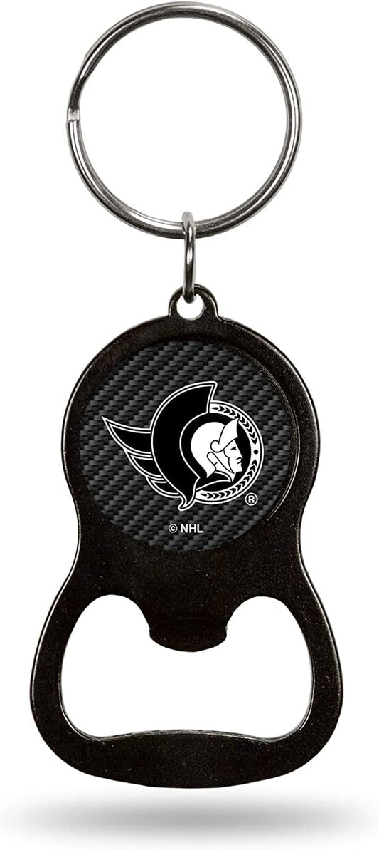 Ottawa Senators Metal Keychain Bottle Opener, Carbon Fiber Design by Fielders Choice