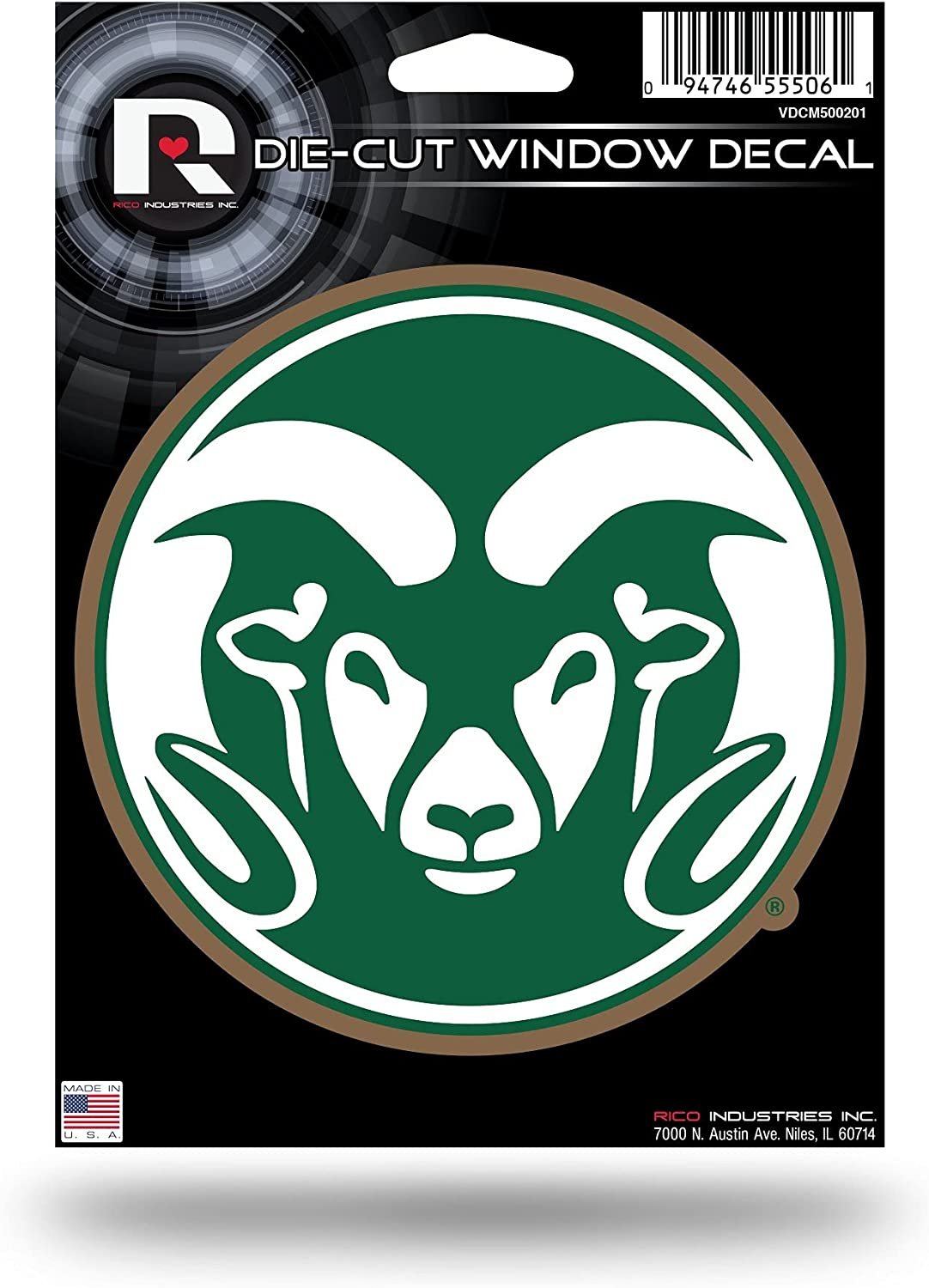 Colorado State University Rams 5 Inch Sticker Decal Flat Vinyl Die Cut Full Adhesive Backing by Fielders Choice