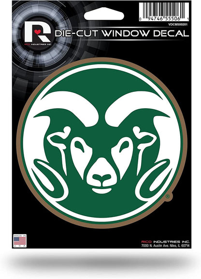Colorado State University Rams 5 Inch Sticker Decal Flat Vinyl Die Cut Full Adhesive Backing by Fielders Choice