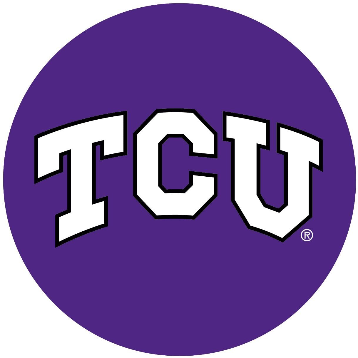 TCU Horned Frogs Texas Christian Decal RR 4" Round Vinyl Auto Home Window Glass University of by Fielders Choice