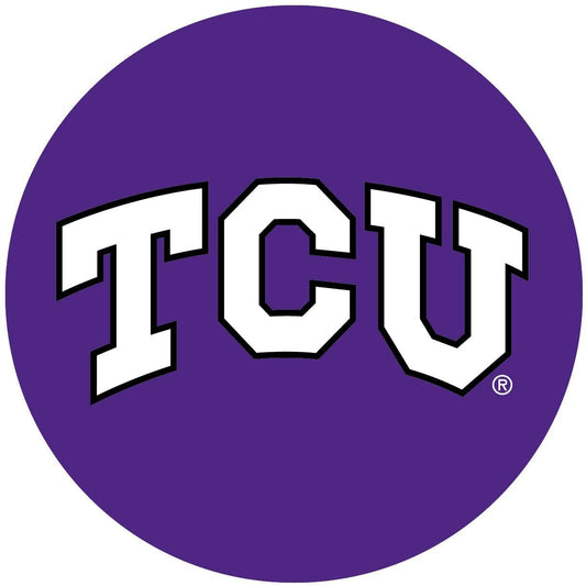 TCU Horned Frogs Texas Christian Decal RR 4" Round Vinyl Auto Home Window Glass University of by Fielders Choice