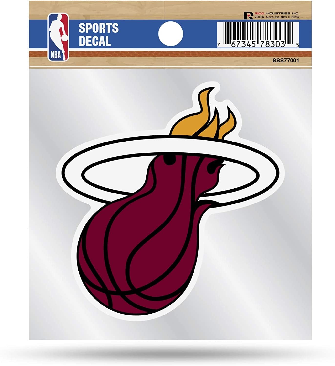 Miami Heat 4x4 Die Cut Inch Decal Sticker Flat Vinyl, Primary Logo, Clear Backing by Fielders Choice