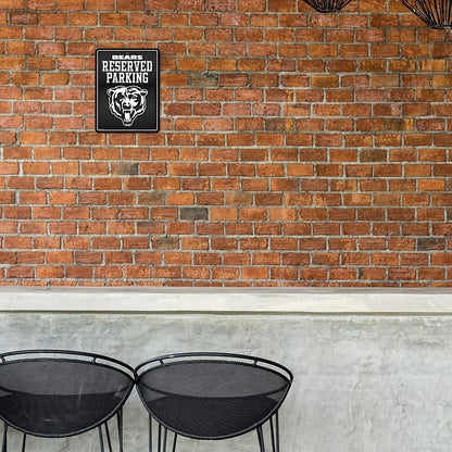 Chicago Bears Metal Parking Novelty Wall Sign 8.5 x 11 Inch Carbon Fiber Design by Fielders Choice