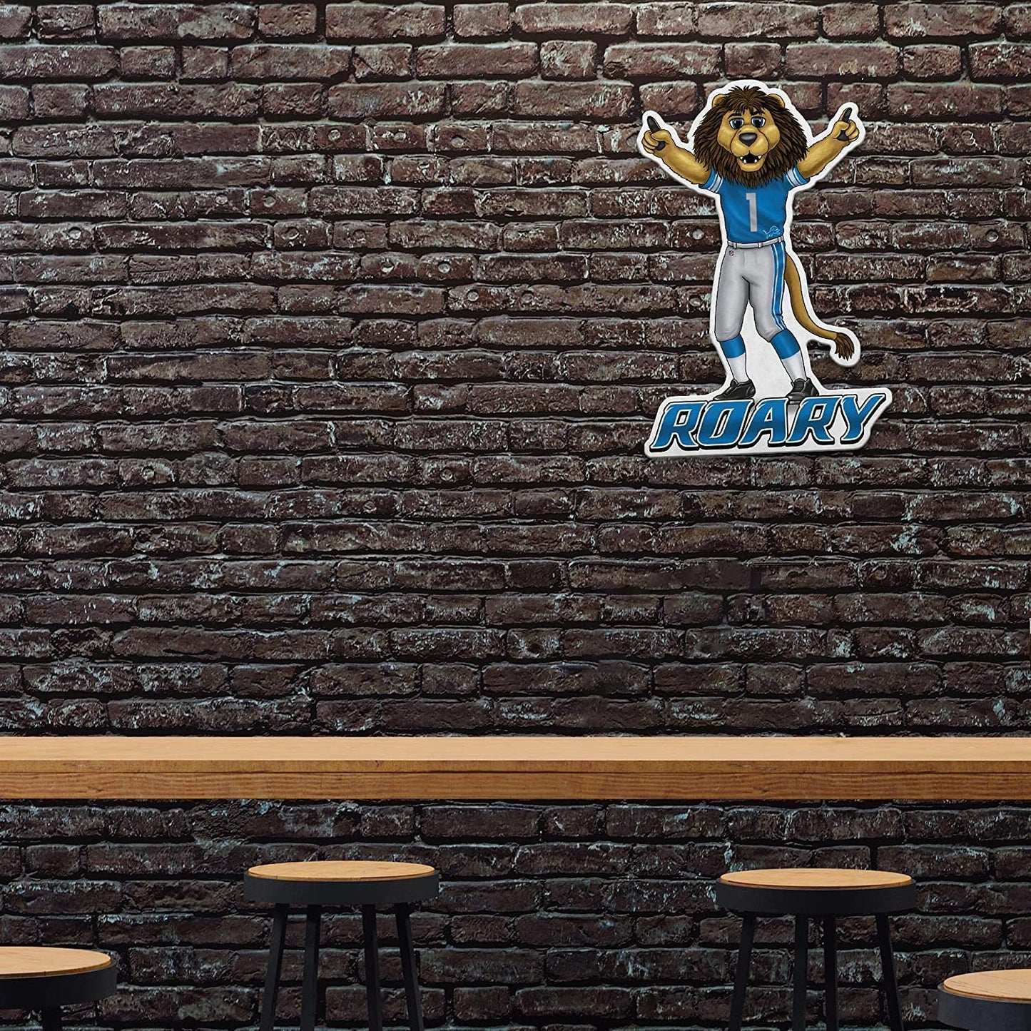 Detroit Lions Pennant Mascot Logo 18 Inch Soft Felt by Fielders Choice