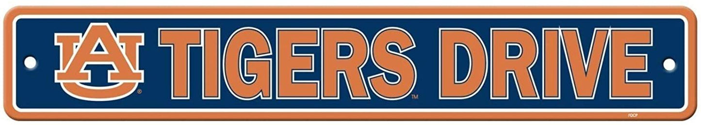 Auburn Drive 4 x 24 Inch Street Sign Plastic Wall Novelty Man Cave University by Fielders Choice