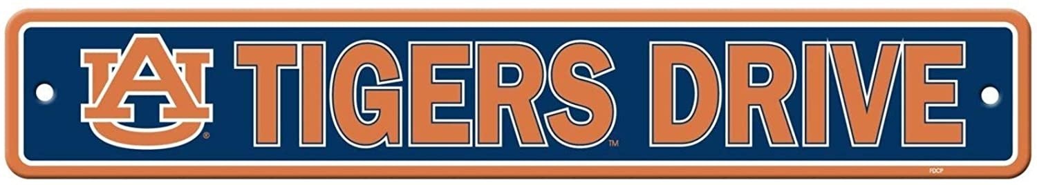Auburn Drive 4 x 24 Inch Street Sign Plastic Wall Novelty Man Cave University by Fielders Choice