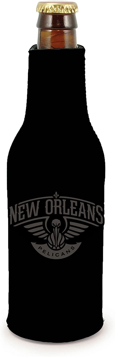 New Orleans Pelicans 2-Pack Zipper Bottle Tonal Black Beverage Insulator Neoprene Holder Cooler Basketball by Fielders Choice
