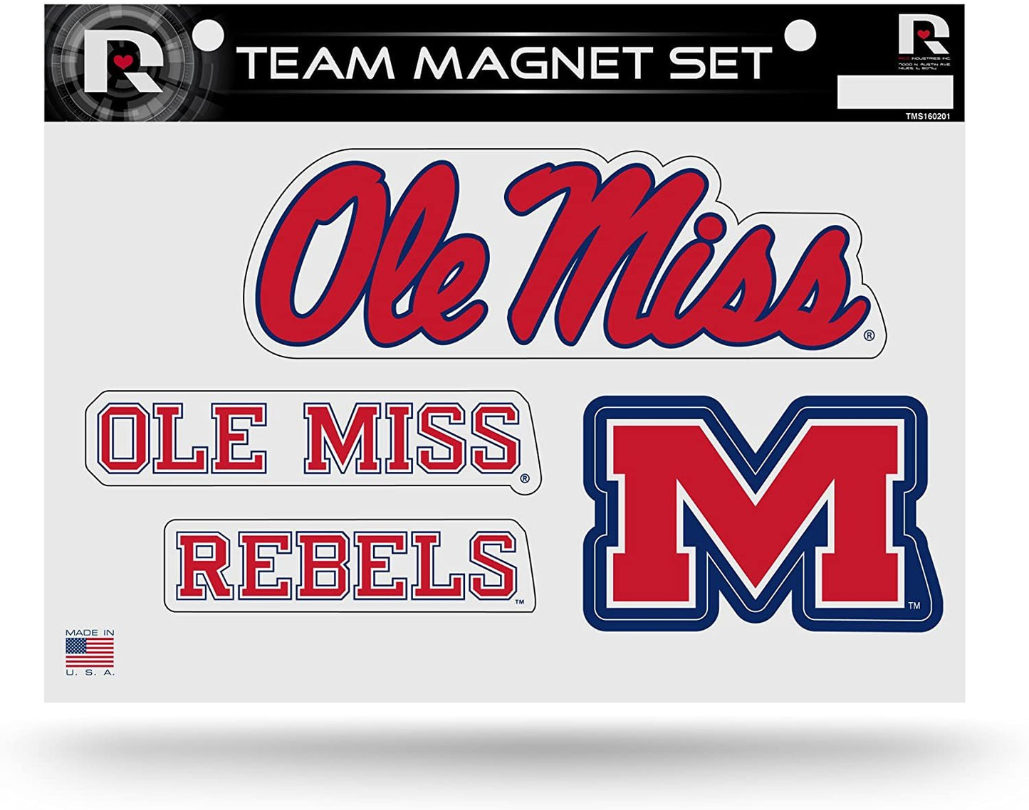 Mississippi Rebels Ole Miss University of Multi Magnet Sheet Shape Cut 8x11 Inch by Fielders Choice