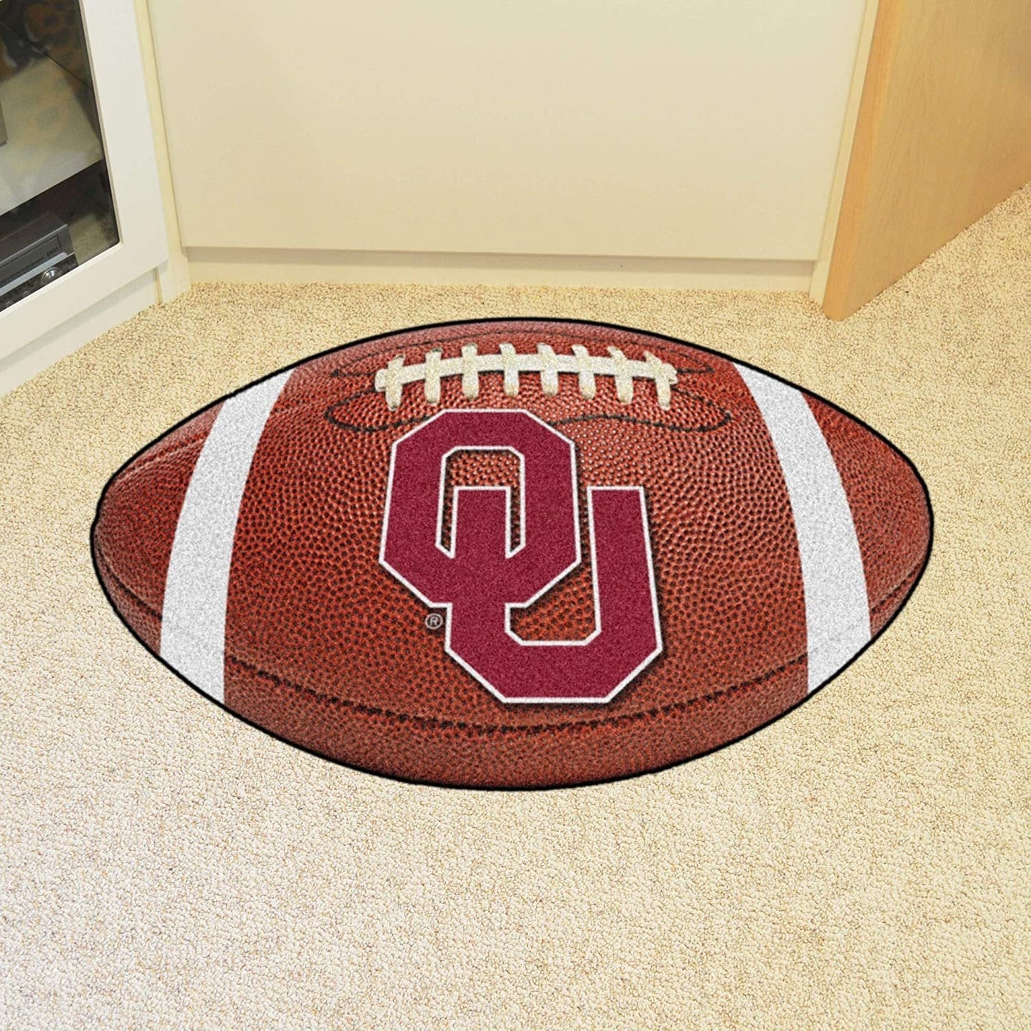University of Oklahoma Sooners Floor Mat Area Rug, 20x32 Inch, Non-Skid Backing, Football Design by Fielders Choice