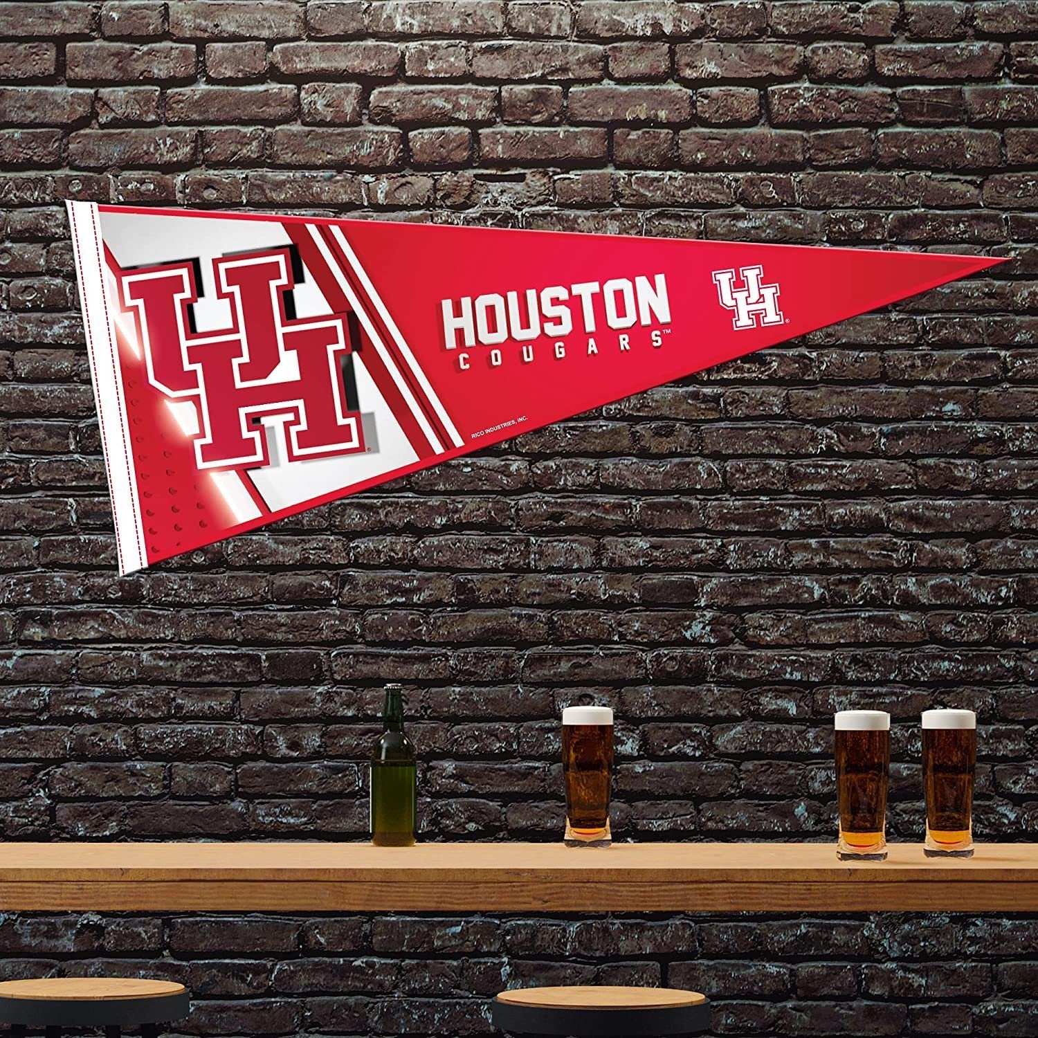 University of Houston Cougars Soft Felt Pennant, 12x30 Inch, Easy To Hang by Fielders Choice