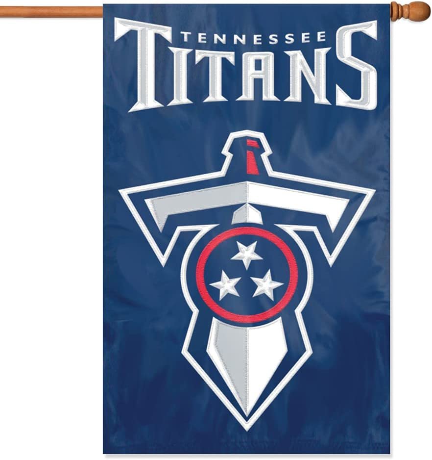 Tennessee Titans Double Sided Banner Flag Embroidered Applique 44x28 Inch by Fielders Choice