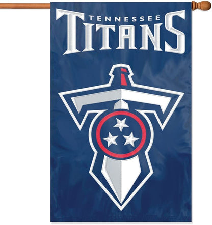 Tennessee Titans Double Sided Banner Flag Embroidered Applique 44x28 Inch by Fielders Choice