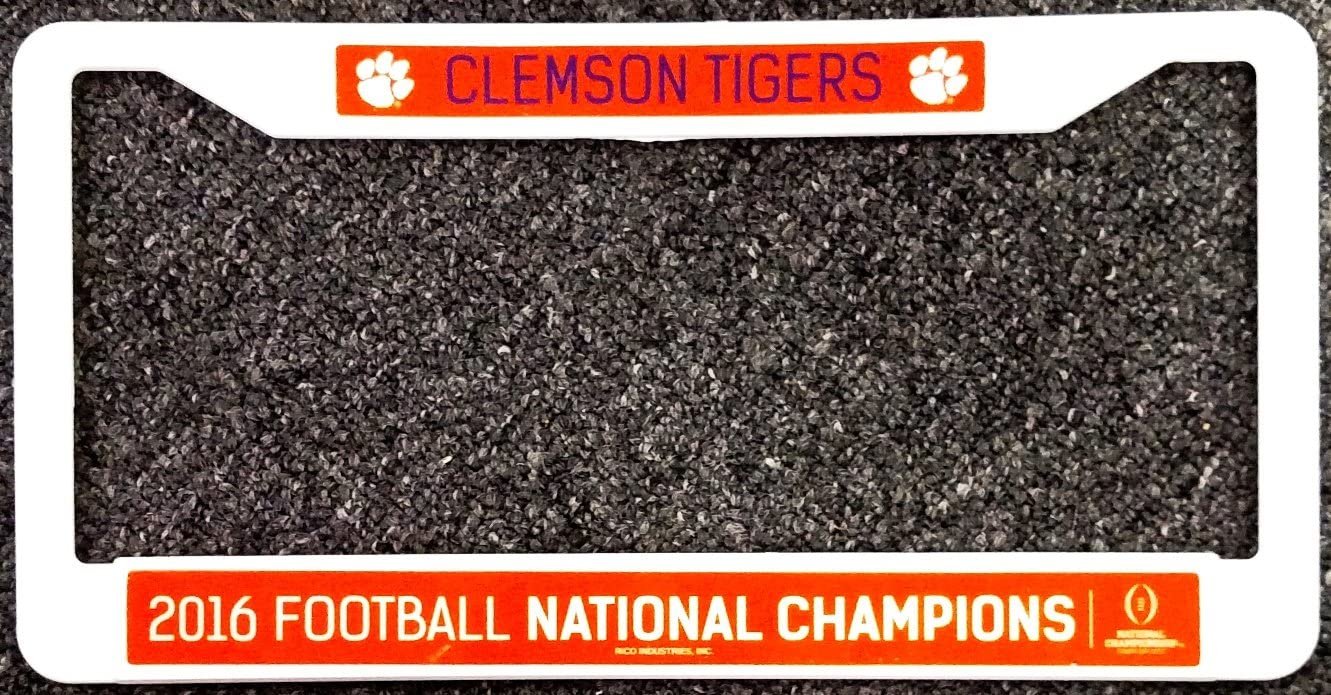 Clemson Tigers 2016 Champions Plastic Frame License Plate Tag Cover University by Fielders Choice