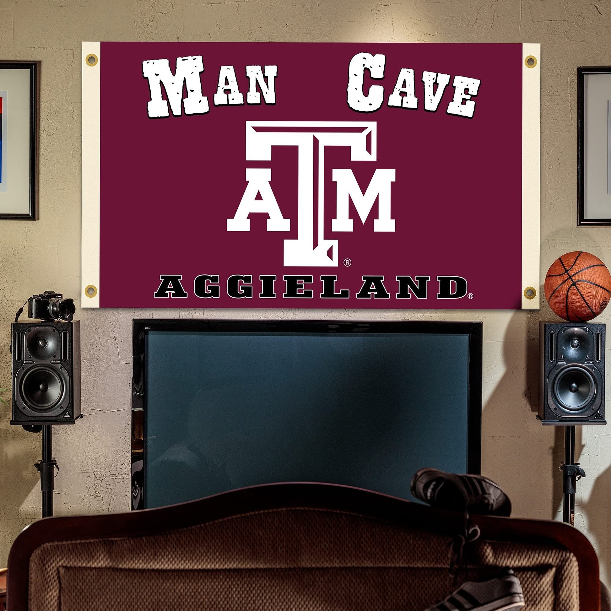 BSI PRODUCTS, INC. - Texas A&M Aggies 3’x5’ Man Cave Flag with 4 Heavy-Duty Brass Grommets - TAMU Football, Basketball & Baseball Pride - High Durability - Designed for Indoor Use - Great Gift Idea by Fielders Choice