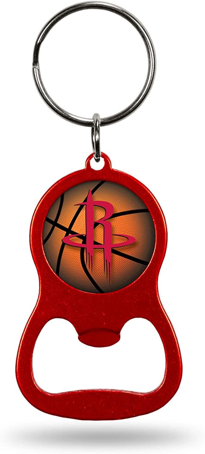 Houston Rockets Premium Solid Metal Bottle Opener Keychain, Key Ring, Team Color by Fielders Choice