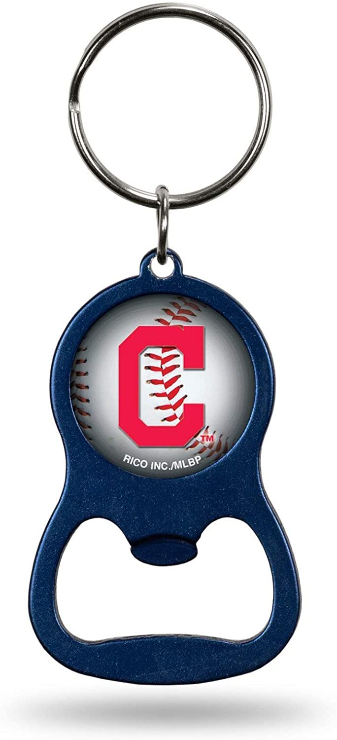 Cleveland Indians Guardians Premium Solid Metal Bottle Opener Keychain, Key Ring, Team Color by Fielders Choice