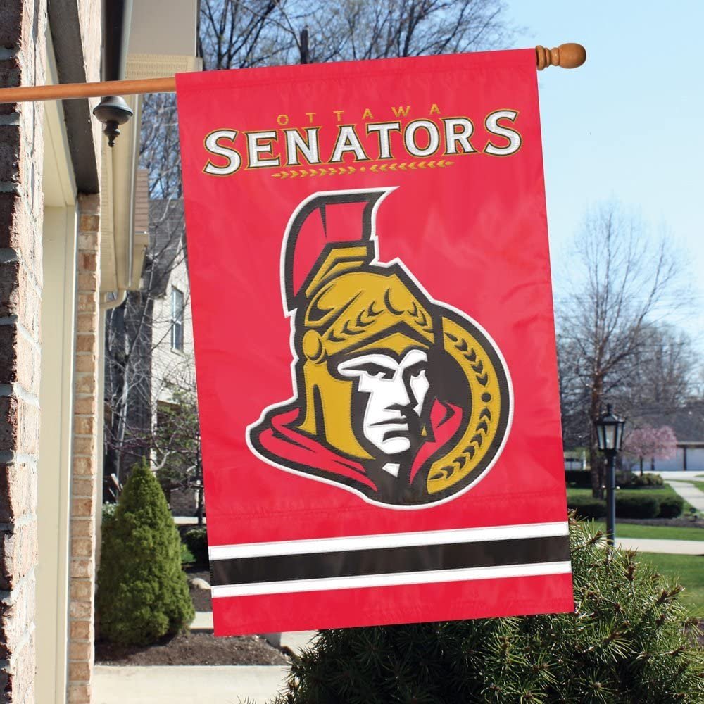 Ottawa Senators Premium Double Sided Banner Flag Applique Embroidered 28x44 Inches by Fielders Choice