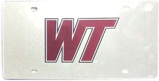 West Texas A&M Buffaloes Premium Laser Cut Tag License Plate, Mirrored Acrylic Inlaid, 6x12 Inch by Fielders Choice