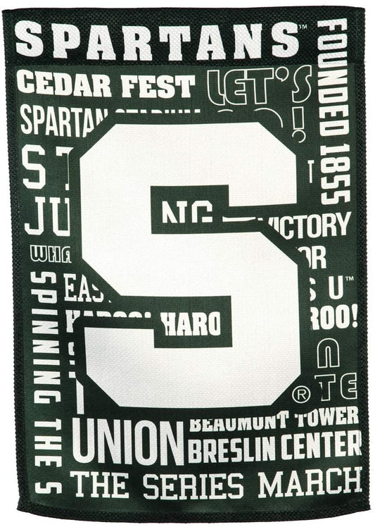 Michigan State University Spartans Premium Double Sided Banner Flag 28x44 Inch Fan Rules Design Indoor Outdoor by Fielders Choice
