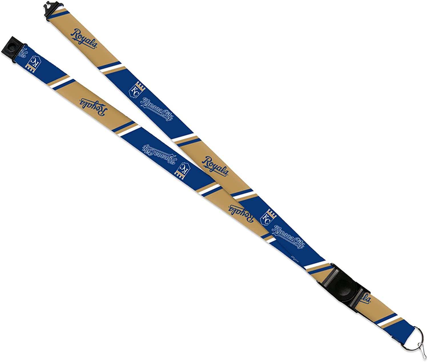 Kansas City Royals Lanyard Keychain Double Sided 18 Inch Button Clip Safety Breakaway by Fielders Choice