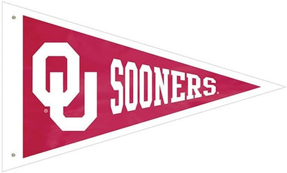 University of Oklahoma Sooners Premium 3x5 Flag Banner, Pennant Design, Applique, Indoor or Outdoor, Single Sided by Fielders Choice