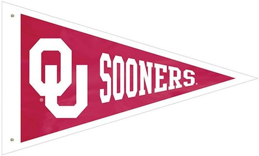 University of Oklahoma Sooners Premium 3x5 Flag Banner, Pennant Design, Applique, Indoor or Outdoor, Single Sided by Fielders Choice