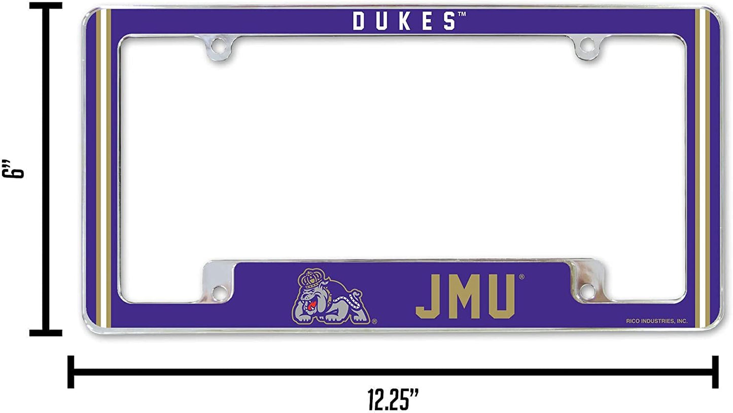 James Madison University Dukes Metal License Plate Frame Chrome Tag Cover 12x6 Inch Alternate Design by Fielders Choice