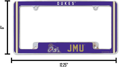 James Madison University Dukes Metal License Plate Frame Chrome Tag Cover 12x6 Inch Alternate Design by Fielders Choice