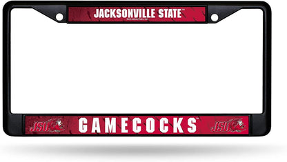 Jacksonville State University Gamecocks Black License Plate Frame Tag Cover 6 x 12 Inches by Fielders Choice