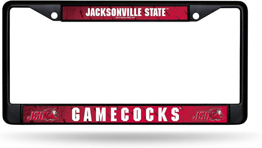 Jacksonville State University Gamecocks Black License Plate Frame Tag Cover 6 x 12 Inches by Fielders Choice