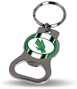 University of North Texas Mean Green Premium Solid Metal Bottle Opener Keychain, Silver Key Ring, Team Logo by Fielders Choice
