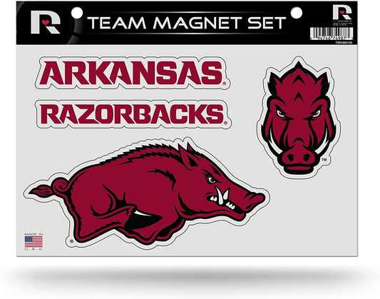 Rico Industries NCAA Arkansas Razorbacks Die Cut Team Magnet Set Sheet Team Color, 8.5 x 11-" by Fielders Choice