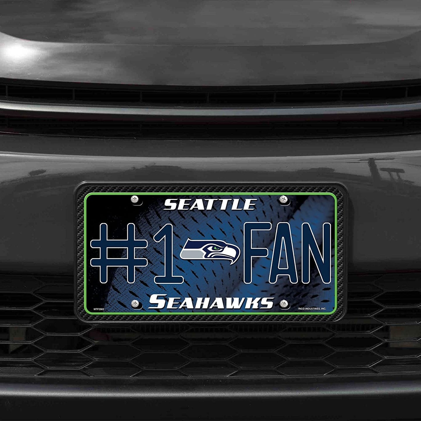 Seattle Seahawks Metal Auto Tag License Plate, #1 Fan Design, 12x6 Inch by Fielders Choice