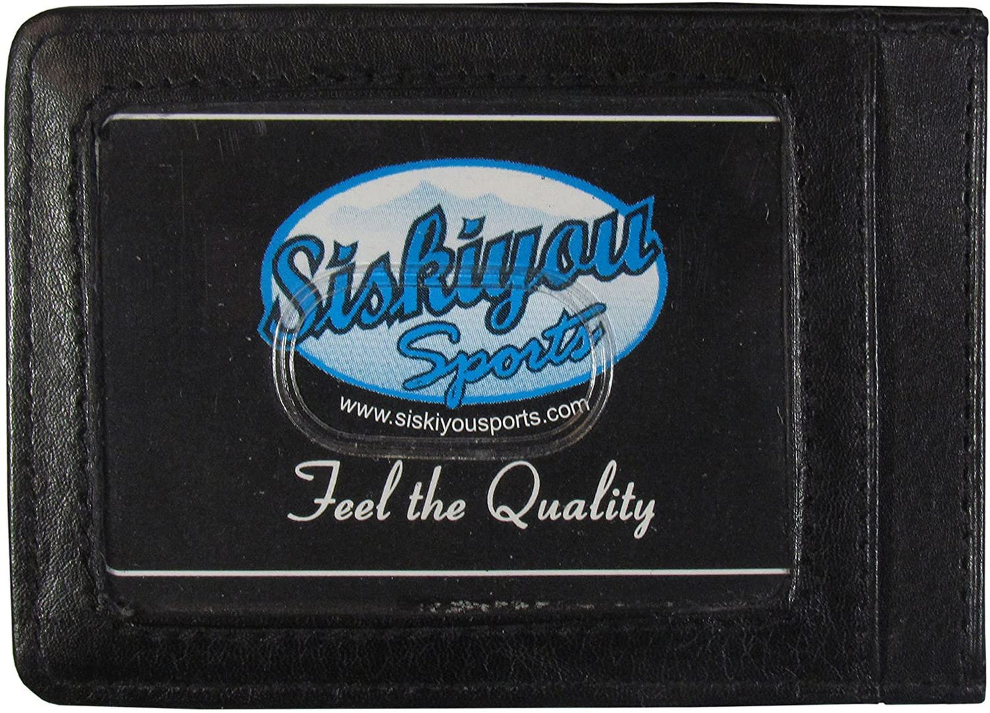 Ottawa Senators Black Leather Wallet, Front Pocket Magnetic Money Clip, Printed Logo by Fielders Choice