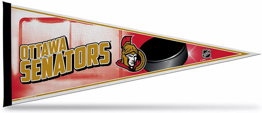 Ottawa Senators Soft Felt Pennant, Puck Design, 12x30 Inch, Easy To Hang by Fielders Choice