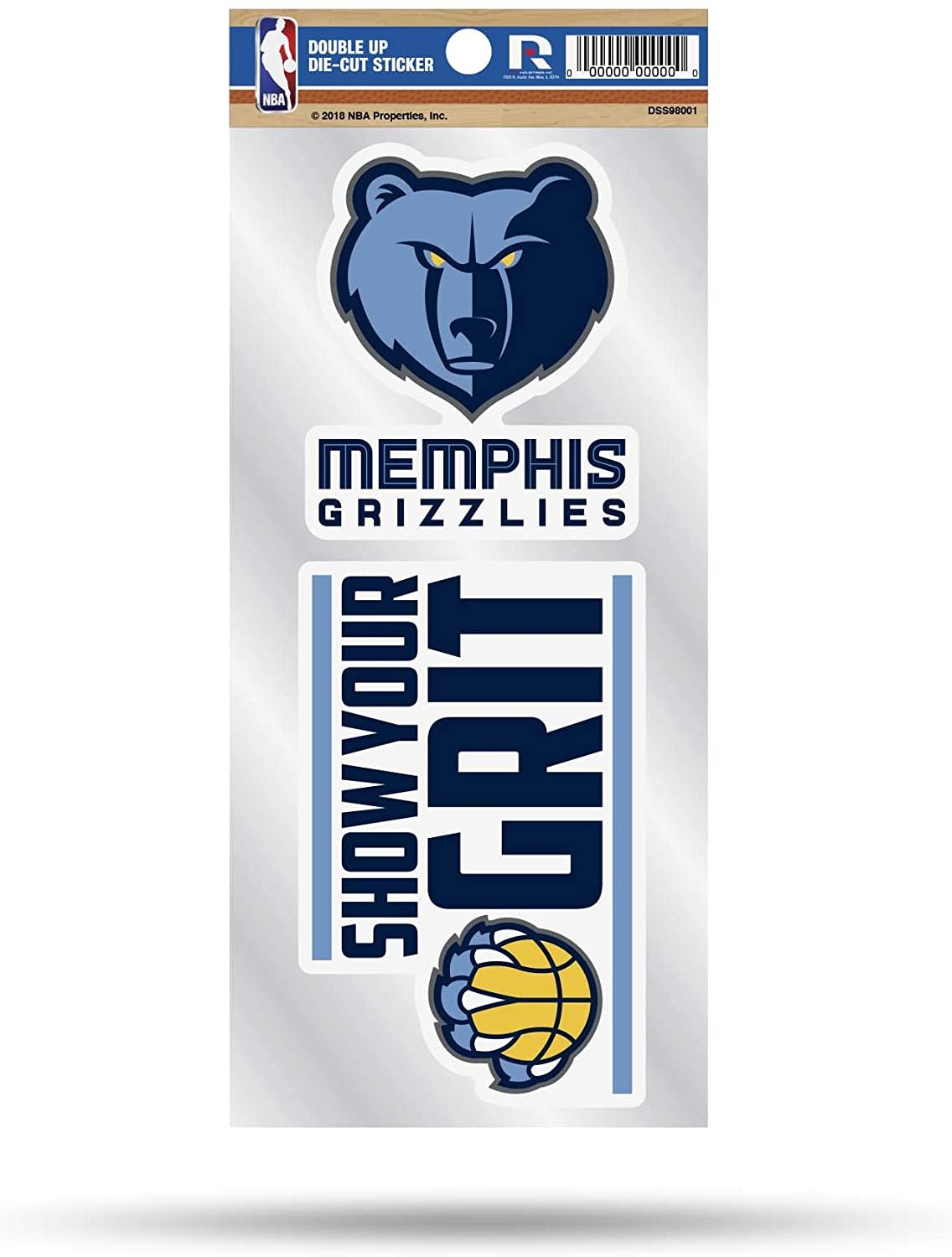 Memphis Grizzlies Double Up Die Cut 2-Piece Sticker Sheet by Fielders Choice
