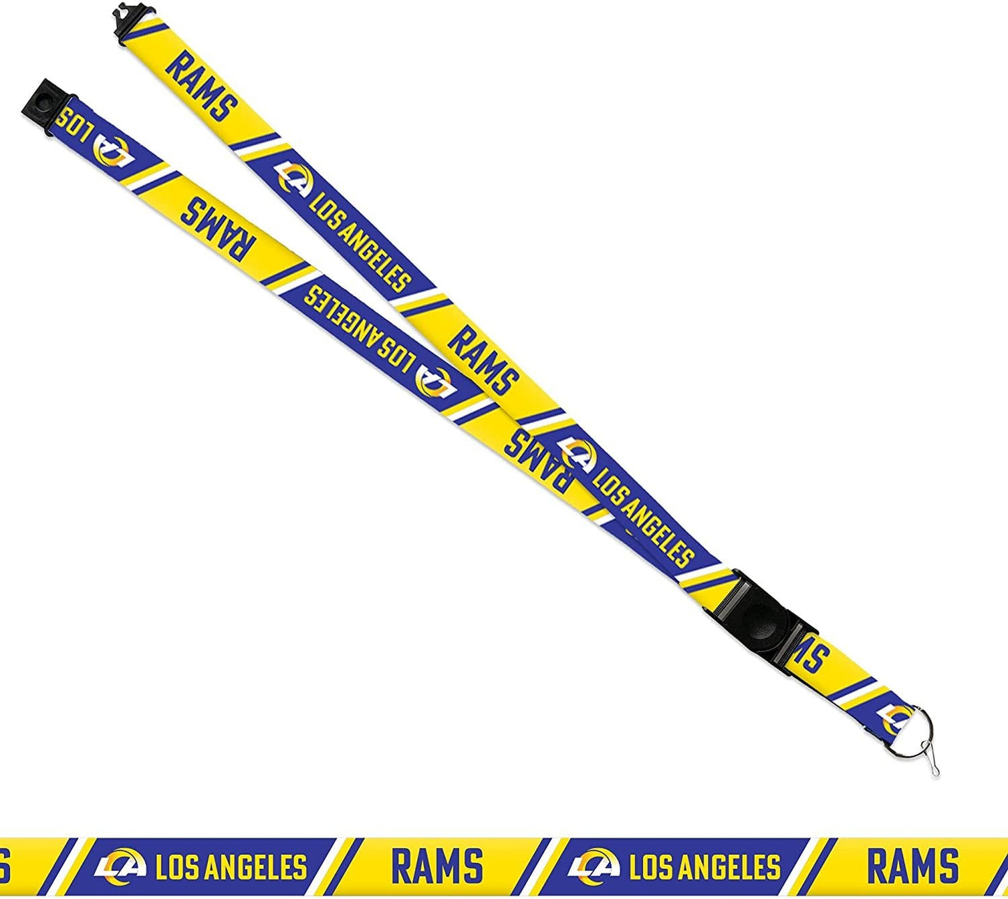 Los Angeles Rams Lanyard Keychain Double Sided Breakaway Safety Design Adult 18 Inch by Fielders Choice