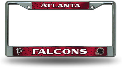 Atlanta Falcons Chrome License Plate Frame Metal Tag Cover 12x6 Inch by Fielders Choice